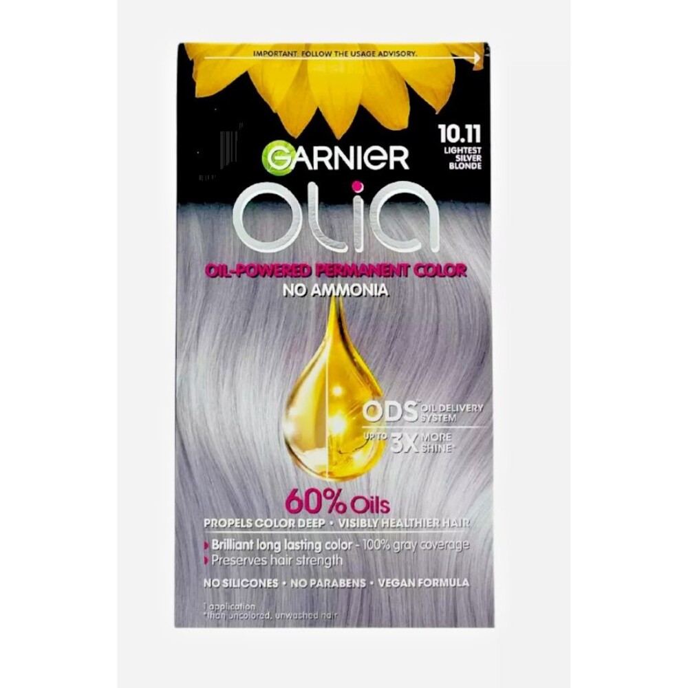 Garnier Olia 10.11 Lightest Silver Blonde Permanent Hair Color No Ammonia *** - Picture 5 of 5